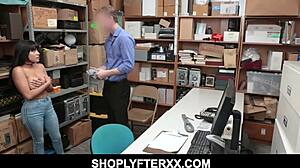 Petite Latina Shoplifter Aryana Amatista Chooses Pleasure Over Punishment in the Shop.
