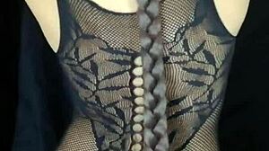 this cute brunette teen has a real nipple orgasm in pigtails