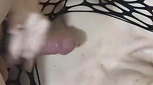 Filling the Fishnet with Cum in Cowgirl POV