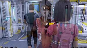 Stranded in space 91 - stretching out with big boobs milf