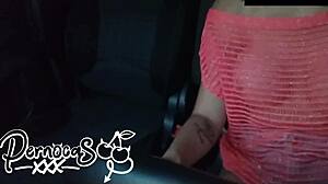passenger calls me senhora, so i show my new pussy to him in the car