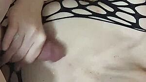 Filling the Fishnet with Cum in Cowgirl POV