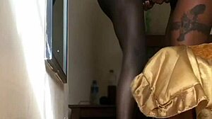 Watch Dzaddylongstrokes give a shaved brunette deepthroat, her big tits bouncing in POV assfucking.