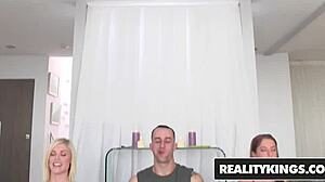 ash hollywood and presley hart strip naked for chris strokes in california cfnm cumshot