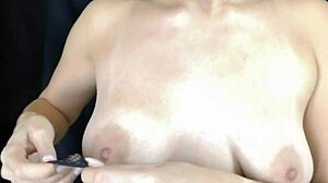 this cute brunette teen has a real nipple orgasm in pigtails