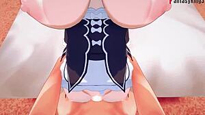 Rem Maid Boobjob Sucking and Fucking POV Big Boobs Action