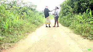 Local agent fucks the commissioner's wife with big black cock outdoors on wet pussy and ass