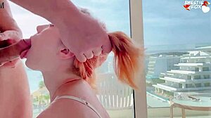 i roughly fucked my redhead gf doggystyle after blowjob n cum inside