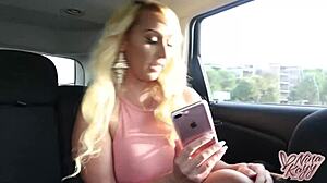 Talk about a car ride hot babe nina kayy mounts her big dick driver