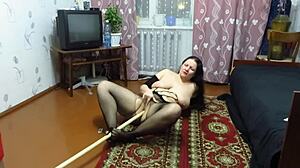 Curvy Milf Masturbates With Unusual Objects In Home Fetish Scene.