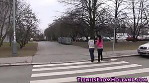 Young teen bathing in shower with lesbian friend, exploring gentle touches and kisses