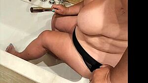 Cute Fat BBW Lady Enjoys Shower Time