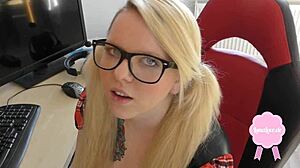 cute blonde drilled in uniform