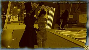 bound woman dancing in bondage