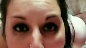 She gives an amazing deepthroat blowjob and swallows the cum.