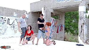 Imagine these young horny French sluts in an outdoor group scene, eagerly sucking and fucking together.