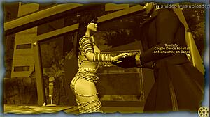 bound woman dancing in bondage