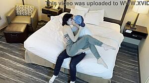 why does this petite beauty kiss her tattooed partner so passionately