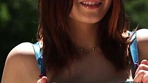 did that redhead give sloppy blowjob to the guy's big tits cock?