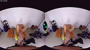 Horny racer shaved blonde gives hardcore blowjob