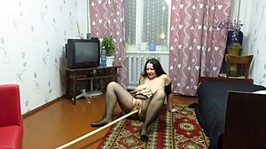 Curvy Milf Masturbates With Unusual Objects In Home Fetish Scene.