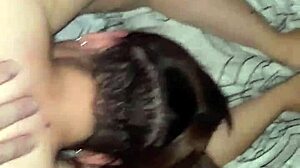 Latina brunette gets fucked doggy style by her boyfriend. Homemade couple sex.