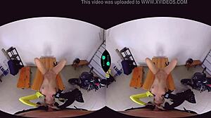 Horny racer shaved blonde gives hardcore blowjob