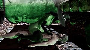 Cumming Inside Witch Gruntilda on Halloween Night in 3D