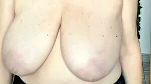 i watch hot milf mariaold tease with huge bouncing boobs in stockings garter high heels