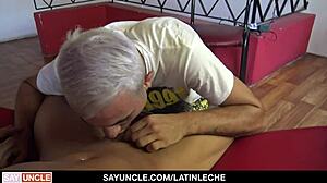 horny latino boy feels intense pleasure sucking monster cock in first bareback orgy