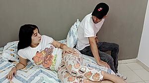 Violeta's fever calmed by thermometer in mouth and hardcore anal