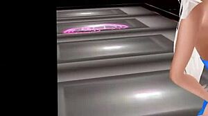 glamorous 3d model struts on the runway