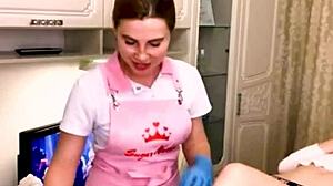 Yo, Sugarnadya waxes legs for client with stunning sexy ass