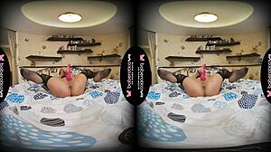 Solo blonde fuck doll lika luna is masturbating in vr