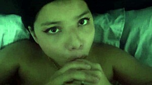 My stepsister seduces me to cum on her face quietly