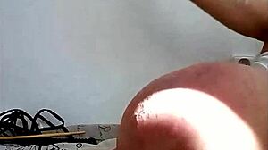 Horny solo masturbation with pussy spanking and tit play on webcam