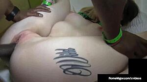 Super cock Rome Major jizzes on tatted Chloe Cartier