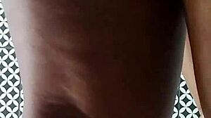 Look at this housewife washing the bathroom with her giant ass naked