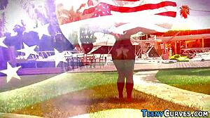 Booty Teen 18+ Rides Monster Cock Outdoors with Bubble Butt.