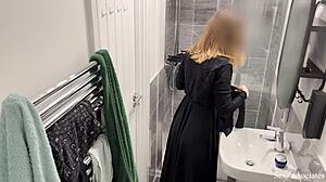 OMG, I caught a Muslim Arab girl in hijab touching herself in the shower!