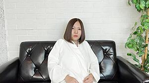 cute asian model pulls tablecloth off her big tits with a surprising twist