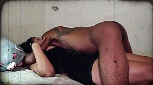 colombina and pablo in titty love, sucking milk during oiled massage