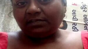 Indian milf wife flaunts massive tits