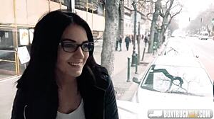 Bella Beretta In Glasses During Outdoor Massage