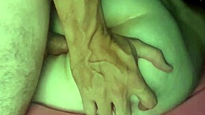 My wife gets her shaved pussy cumshot at home