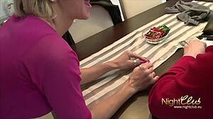 experienced milf in boots blows thick cock in hd scene