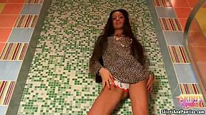 i can't keep my panties hidden in this tiny skirt