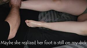 Step-Sister Trades Foot Massage for Cock Rub with Cumshot