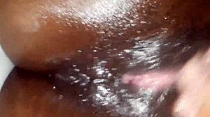 Ebony wife passionately sucks monster black cock