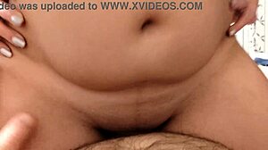 Intense creampie in cowgirl position after licking balls